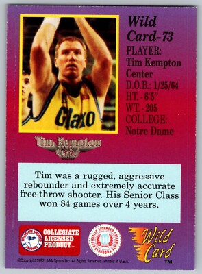 1991-92 Wild Card #73 Tim Kempton | eBay