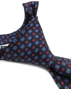 Brooks-Brothers-Silk-Tie-Mens-Blue-Red-Flowers-Diamonds-Necktie-Size-59L-3-75W