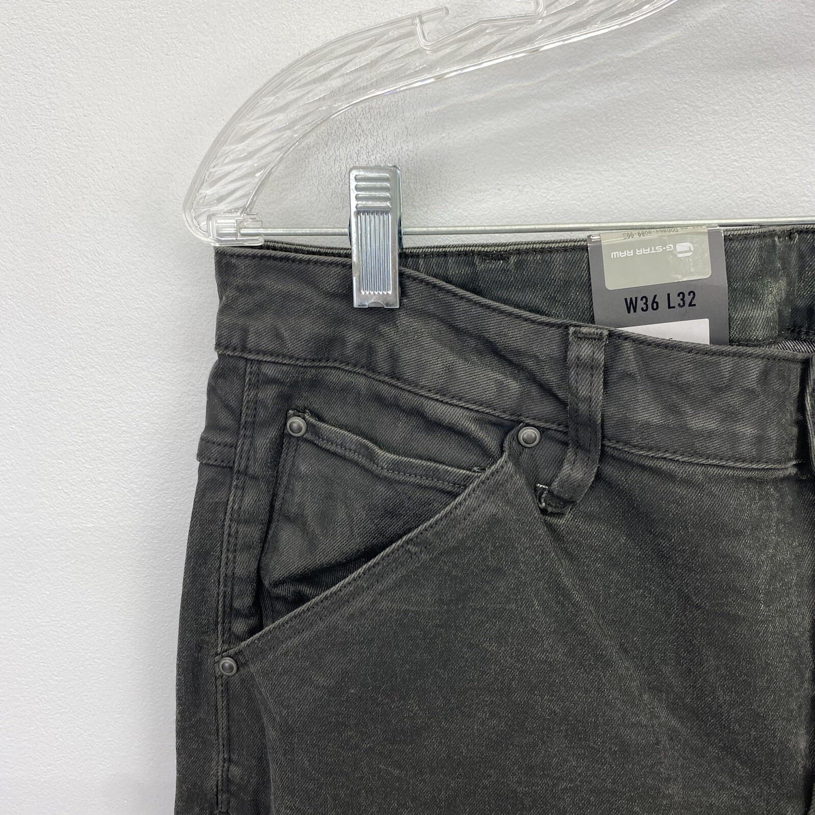 GStar Jeans 36x31 Men 5620 3D City Slim Stretch Arc Dark Waxed coated