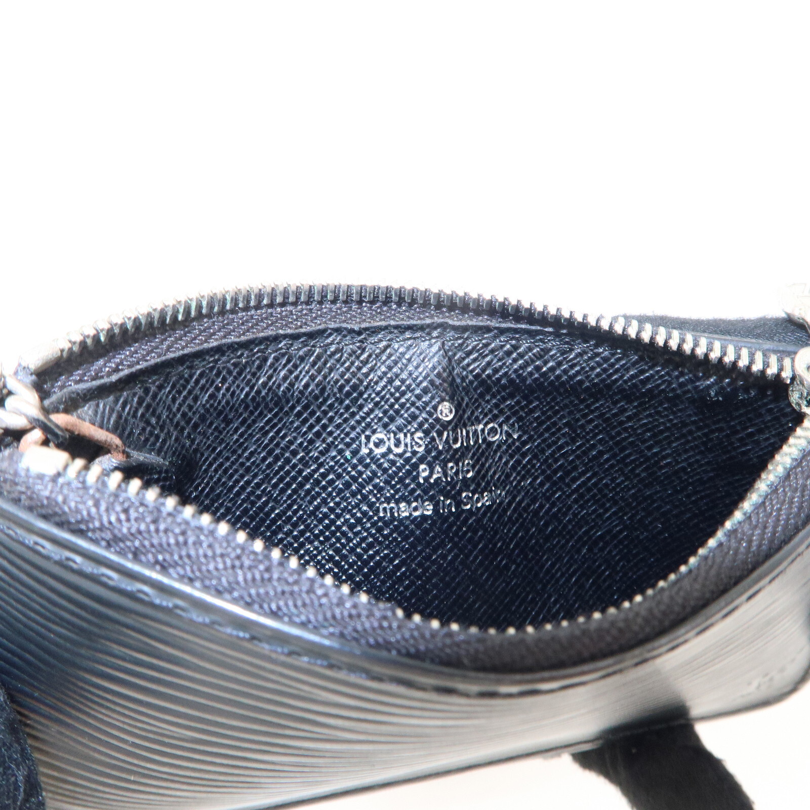 Louis Vuitton Epi Pochette Cles Coin Case Black Noir M63802 Auth Used