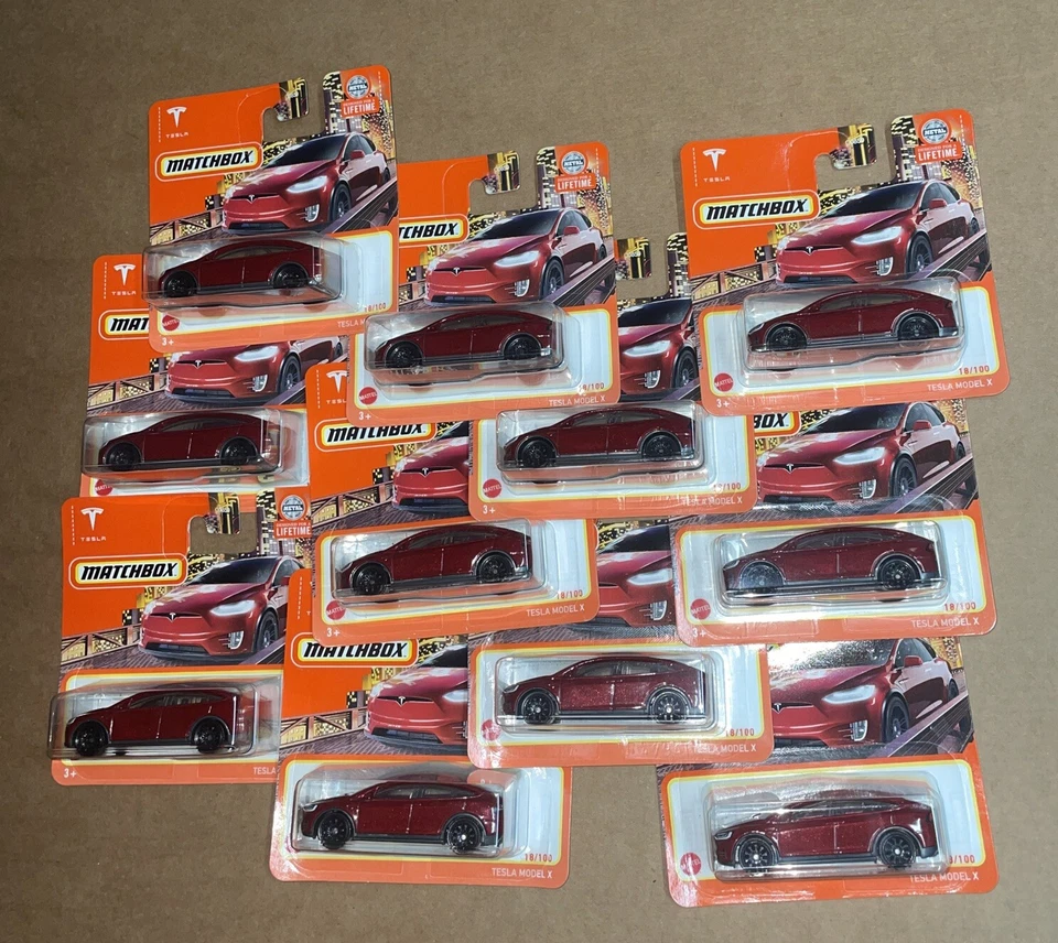 Matchbox Tesla Model X Red 18/100 Lot Of 11 Short Card - Image 2 of 4