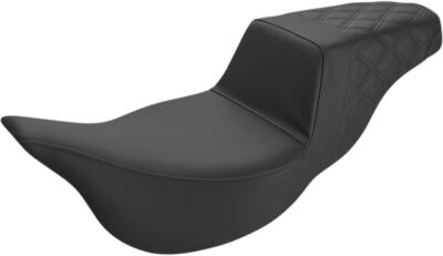 Saddlemen Black Step Up 2-Up Extended Reach Lattice Stitch Seat Harley Tourin...