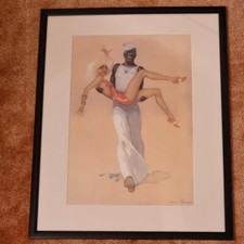 SEEMANN mit FRAU - 30er Jahre Bild, mit  Passepartout - Rahmen mit Echtglas