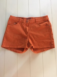 orange jean shorts womens