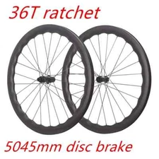 700C Carbon Fiber Wheelset 36T 54T Ratchet 5045mm Centre Lock Disc Brake Wheel