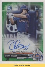2017 Bowman Draft Chrome Pick Green Refractor 82/99 Quinn Brodey Auto READ 0c6