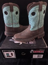 ROCKY Big Kids Ride FLX Boot 6.5 Teal Brown Girls Original New Box RKW0299Y