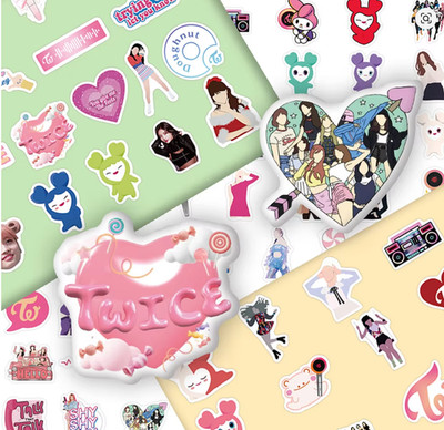 10/60PCS KPOP TWICE GROUP STICKER WARDROBE BOOKSHELF CREATIVE DECORATION BBI