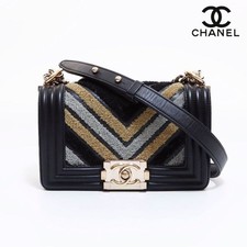 Drop CHANEL Boy CHANEL Boa Shoulder Bag Leather  Drop Used from JAPAN