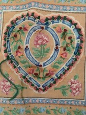 Vtg Bucilla Needlepoint Pillow Kit COUNTRY HEART 4616 Cottage Granny Started