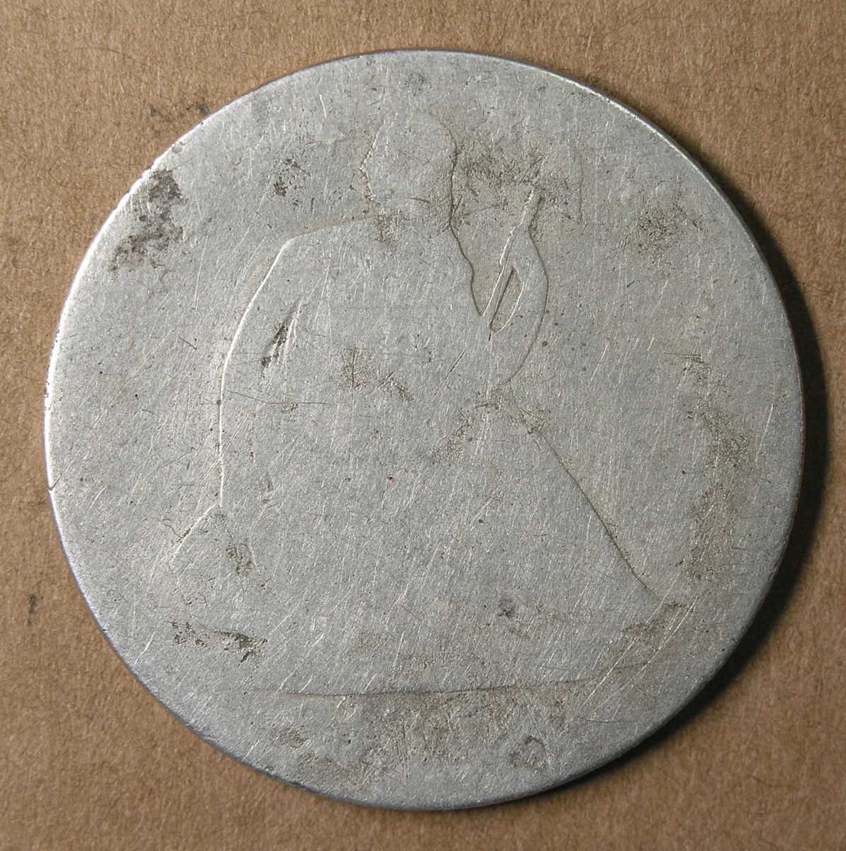 1855 Year Silver Seated Liberty US Half Dollars (1839-1891) for