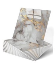 20pcs Waterproof Peel and Stick Marble Wall Tiles, 11.8"x11.8" 20 Pack Gold