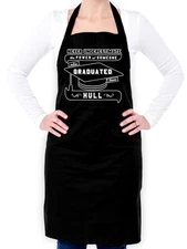 Never Underestimate Graduate Hull Unisex Apron - University - Graduation - Uni