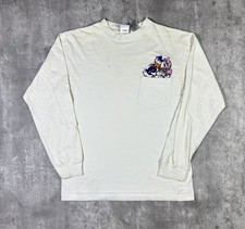 Vintage Donald Duck Daisey T Shirt Long Sleeve Embroidered Logo Disney size M