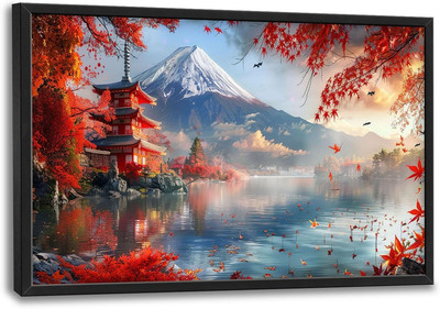 Mount Landscape Large Wall Art for Living Room Lake Mountain Nature Fall Maple L