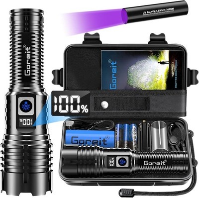 Goreit Flashlights LED High Lumens Rechargeable, 20,000 Lumens XHM77.2 Super
