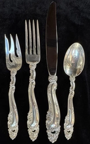 Vintage Gorham DECOR 4 Piece Place Setting Sterling Silver No Mono