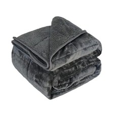 Throw Sherpa Weighted Blanket 15 lbs - 60"x80" for 60"x80", 15 lbs Fleece Grey