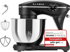 KLAMER Küchenmaschine 1800W, Knetmaschine Brotteig Mit Edelstahl-Rührschüssel 6 