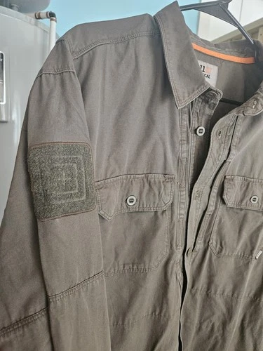 5.11 Tactical Frontier Shirt Jacket Men's XL Green Button Pockets 72497 image 3
