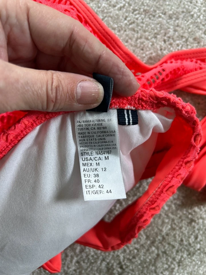 Traje de baño para mujer Nautica halter top mediano coral ganchillo nailon Foto 4 de 4