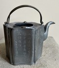 Chinese Qing pewter teapot  Not Yixing Scholar Calligraphy Painting Rare — photo 7