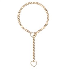 Slip Chain Choker Halskette mit Herz, Punk Gothic Lariat Y-Halskette handgeferti
