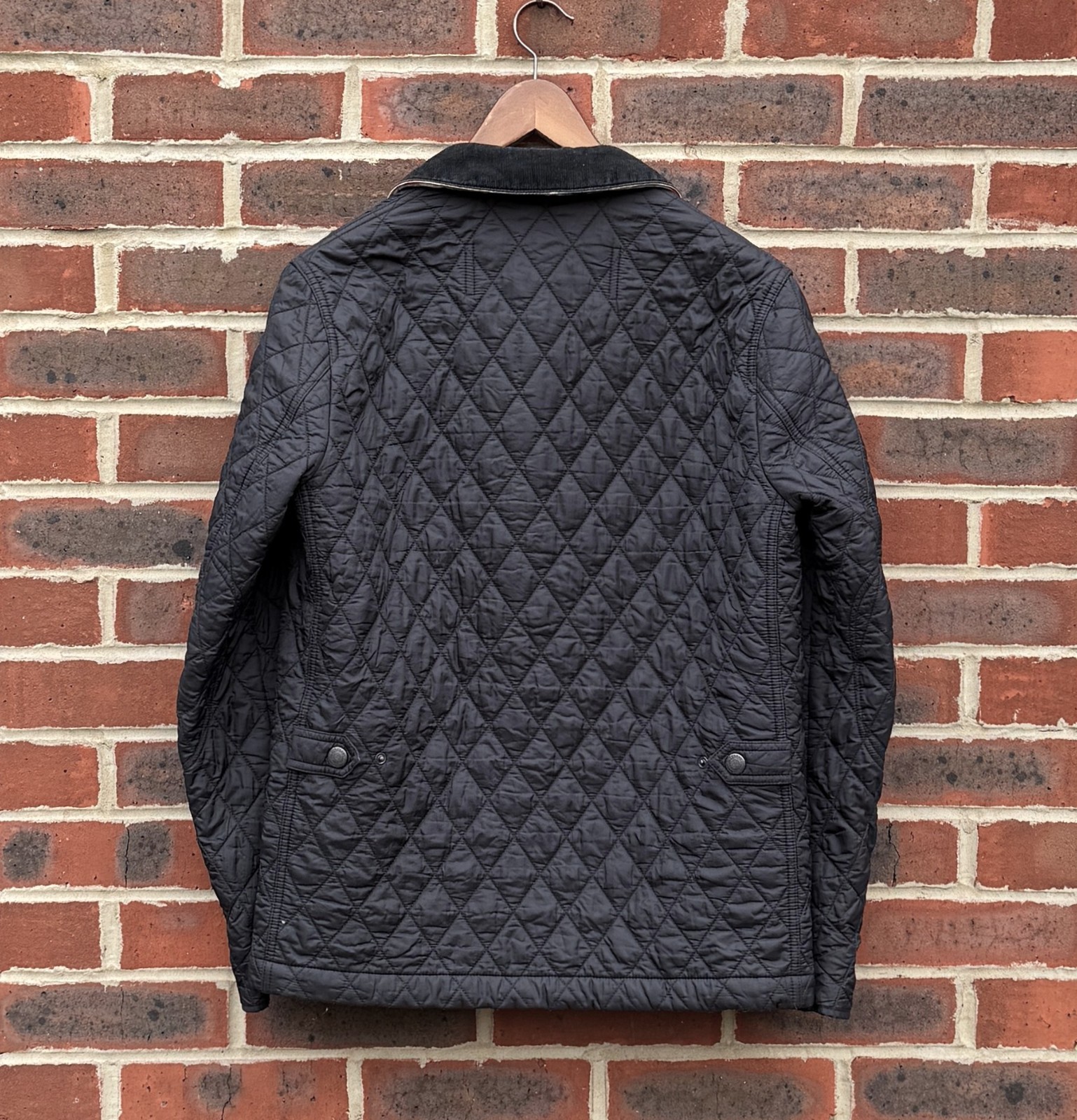Burberry Brit Mens RODEN Quilted Jacket SMALL Black Grey Country Prorsum Diamond image 4