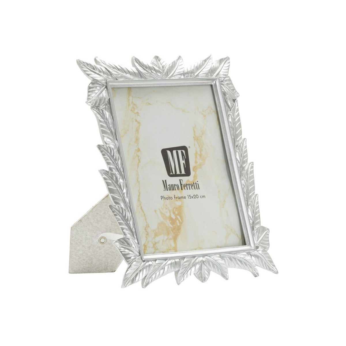 Cadre photo argent Leavy 15x20cm en finition miroir haut de gamme