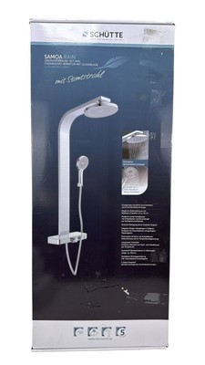SCHÜTTE Duschpaneel Duschsystem Regendusche SAMOA RAIN mit Thermostat Glasablage