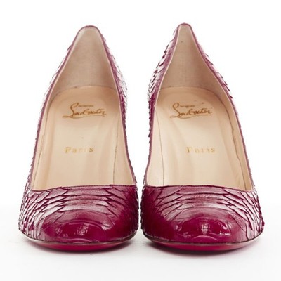 靴 Christian Louboutin Miss Gena CHRISTIAN LOUBOUTIN Miss Gena 85 red glossy leather round