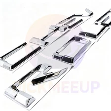 2019-2025 For Chevrolet Silverado 1500 Glossy Chrome Tailgate Letters 3D Emblems