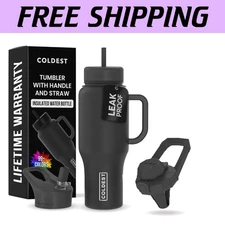 Ergonomic 36 oz Stainless Steel Tumbler - Triple Insulated for Cold & Hot Drinks