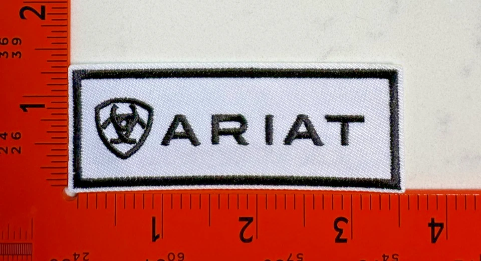 Ariat Logo Embroidered Patch Iron On Sew On Western Rodeo Cowboy Jacket Hat