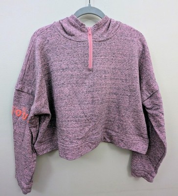 Under Armour Rival Terry Hoodie Women's Medium Heathered Pink Cropped Athletic 