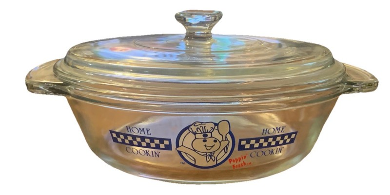 Vintage Pillsbury DOUGHBOY Anchor Hocking Casserole 1.5 Quart Glass Dish