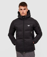 Alessandro Zavetti Jacket Puffer Bomber Coat Hooded Full Zip Nevori Black