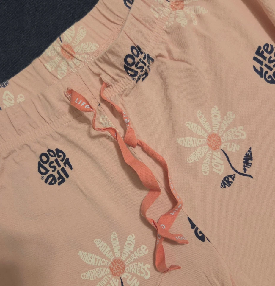 Pantalones Life Is Goof Sleep Lounge entrepierna 25" talla grande rosa arte del optimismo Foto 4 de 4