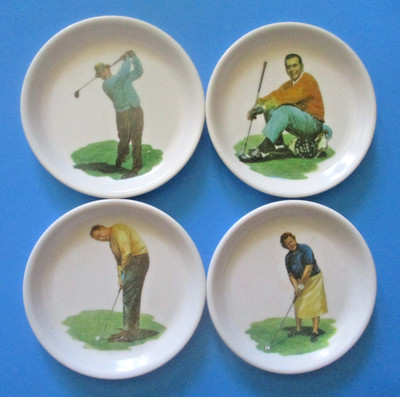 vtg - lot - WILSON golf coasters - Set #2 - PGA Tour - Sam Snead - Billy Casper