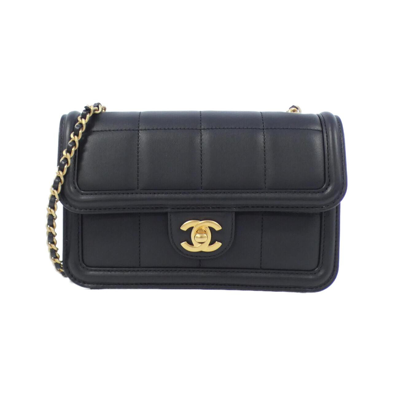 Authentic CHANEL AS5249 Shoulder Bag in Black Caviar Leather with Silver Hardware