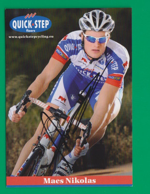 CYCLING MAES NIKOLAS Team QUICK STEP Floors Cycling Card Signed