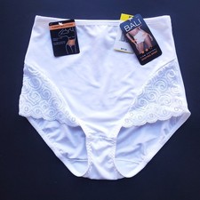 Bali Shaping Brief 8054 Size M White Lace Accent Firm Control Tummy Solutions