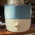 Vintage Coleman 2 Gal Jug Cooler w/ Handle Spigot, Blue/White Plastic Screw Lid — photo 5