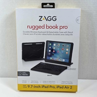 iPad Pro 9.7'' Keyboard Case stand Black Zagg Rugged Book Pro Wireless