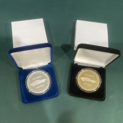 Two -1 OZ Detomaso PANTERA .999 FINE SILVER Rounds - #90 7 #090 Uncirculated