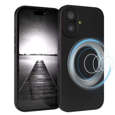 Silikonhülle magnetisch für Apple iPhone 17 Magnet Case Schutzcover in Schwarz
