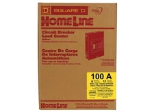 Homeline Load Center, 100 A, 6 -Space, 12 -Circuit, Main Lug, NEMA 1 Enclosure, 