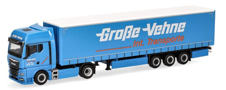 Camion miniature MAN TGX GX Herpa pour décor de diorama routier et réseau ferroviaire HO 1/87