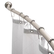 Curved Wall Mounted Shower Curtain Rod in Satin Nickel Adjustable 44 in to 72 In
