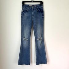 Anthropologie Pilcro Icon High Rise Distressed Flare Jeans Size 26 Bootcut